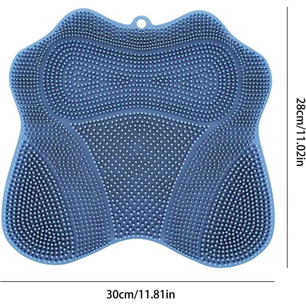 Shower Foot Scrubber Mat with Non-Slip Suction Cups, New Foot Back Cleaning Pad Back Washer Exfoliating Bath Wash Pad, Wall Mounted Slip Suction Cups