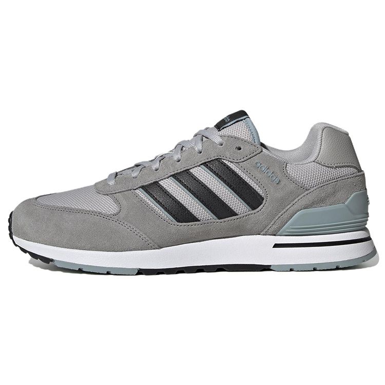 Adidas Neo Run 80S Comfortable Fashionable Fabric Non-Slip Wear-Resistant Lightweight Low-Top Casual Running Shoes Men Sneakers Gray Black HP6113