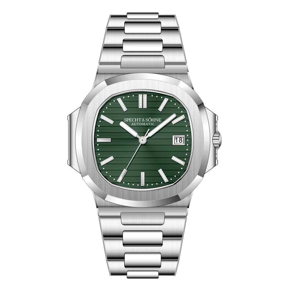 2025 Specht & Söhne 40MM Cubic 5711 Herenhorloge Mechanische Horloges Roségoud Roestvrij Staal Saffierglas 50M Waterdicht