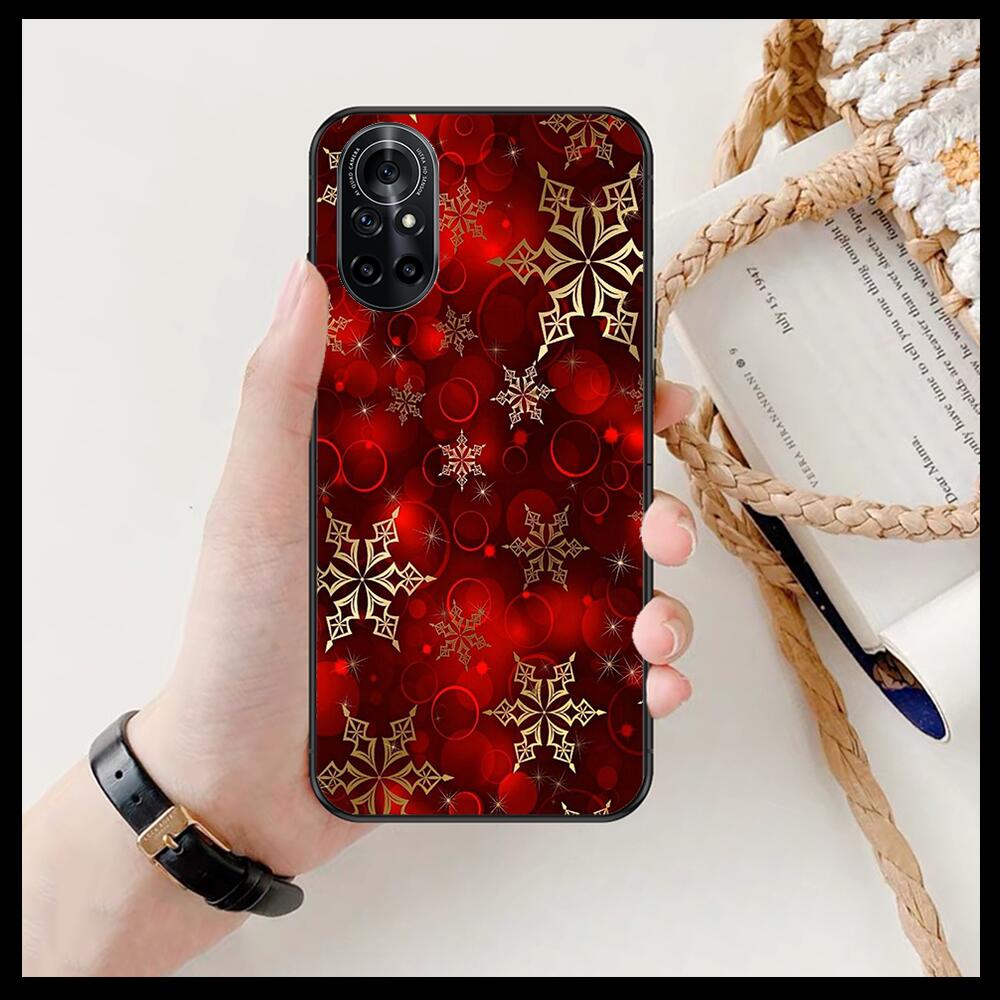 Beautiful Christmas with Snowflakes Clear Phone Case For Huawei Honor 20 10 9 8A 7 5T X Pro Lite  5G  Black Etui Coque Hoesjes C