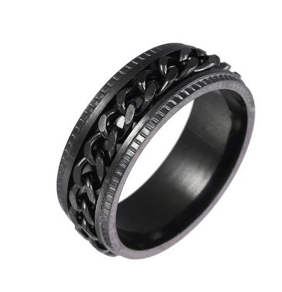 Trendy Titanium Steel Rotating Chain Decompression Ring for Men and Women - Durable, Fade-Resistant, Must-Have Accessory