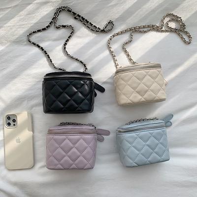 Tasche Damen Nische Ein-Schulter Umhängetasche Rhombus Ketten-Tasche Mund Roter Umschlag Mini Box-Tasche