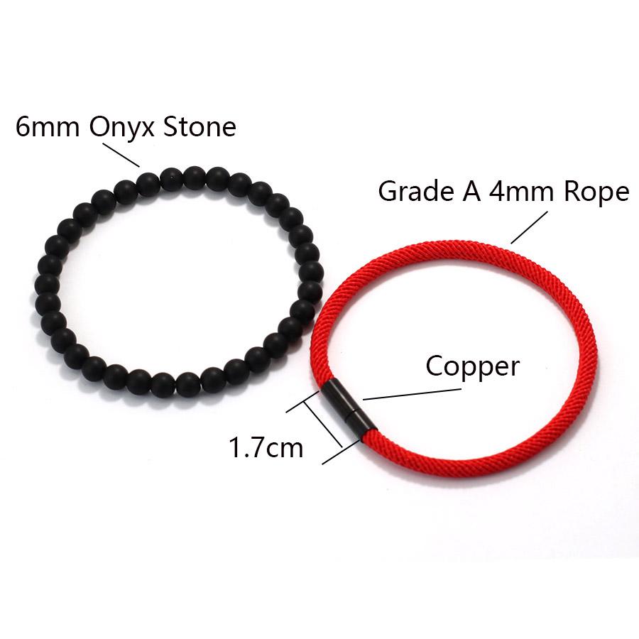 Noter 2Pcs Men Bracelet Set Grade A 4mm Rope Black Red Lucky Braslet Outdoor Camping Cycling Hand Accessories Pulseria Hombre