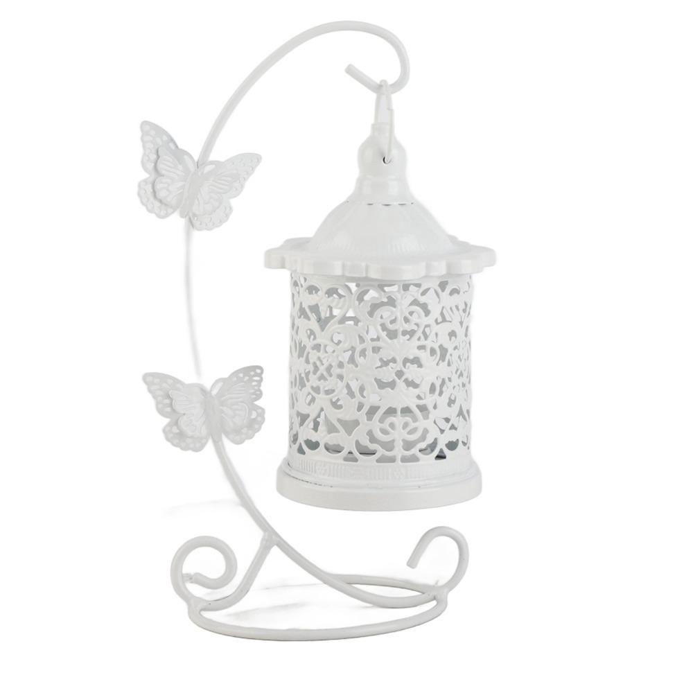 white Hanging Birdcage Decor Lamp Iron Tabletop Birdcage Ornament Anniversary Event
