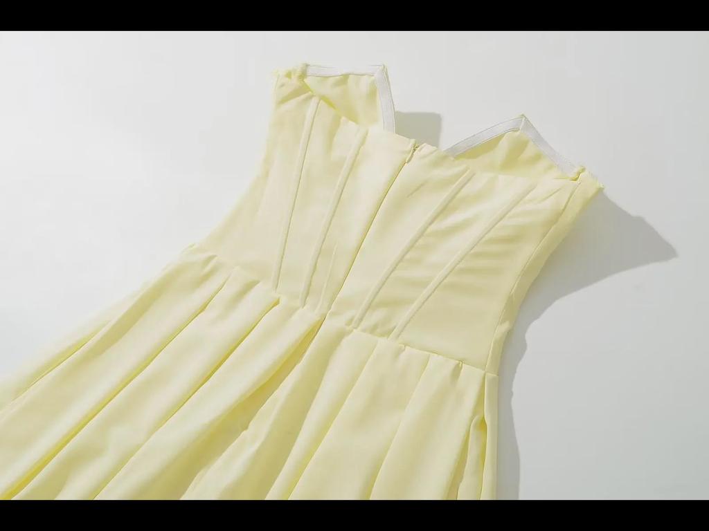 Evropský a americký styl sexy top bez ramínek zeštíhlující dlouhé šaty pro ženy