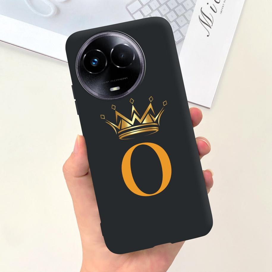 For Realme 11 5G Case Cute Crown Letters Silicone Soft TPU Shockproof Cover For Realme 11X 5G RMX3785 Funda Realme11 Phone Cases