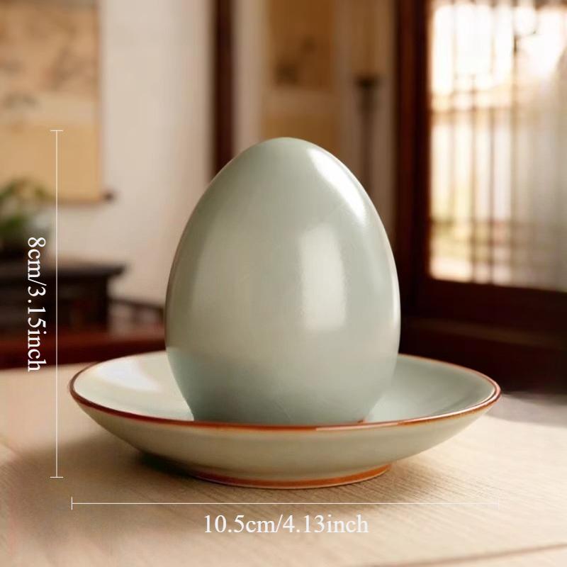

Ruyao Egg Tea Pet Crack Chinese Style Maintainable Simulated Egg Tea Play Desktop Ornament Tea Ceremony Accessories светло-зеленый