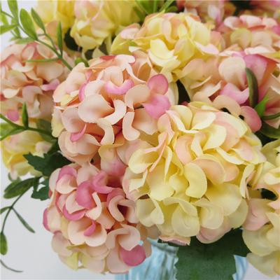 Künstliche Hortensie 10 in 1 Blau Realistisch Pflegeleicht Stoff Kunstblume Deko für Hochzeit