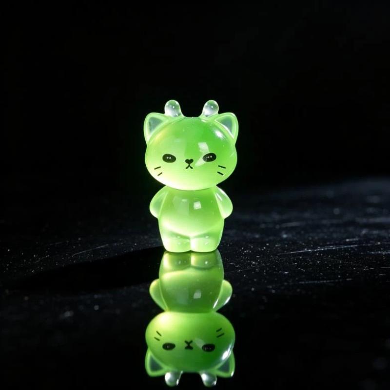 Luminous Mini Cat Duck Resin Figurines 10Pcs Glow In The Dark for Micro Landscape Bonsai Home Desktop Decor