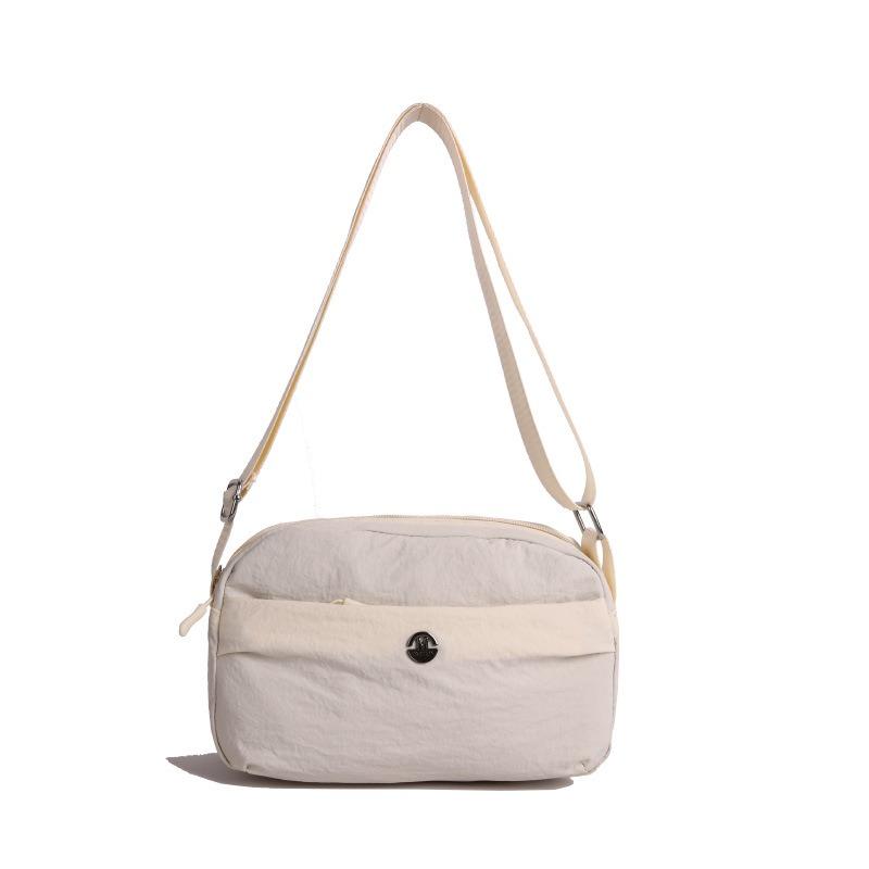 Casual New Lightweight Small Square Bag Female Personality Lightweight and Versatile Solid Color Simple Commuter Student Shopping Messenger Bag