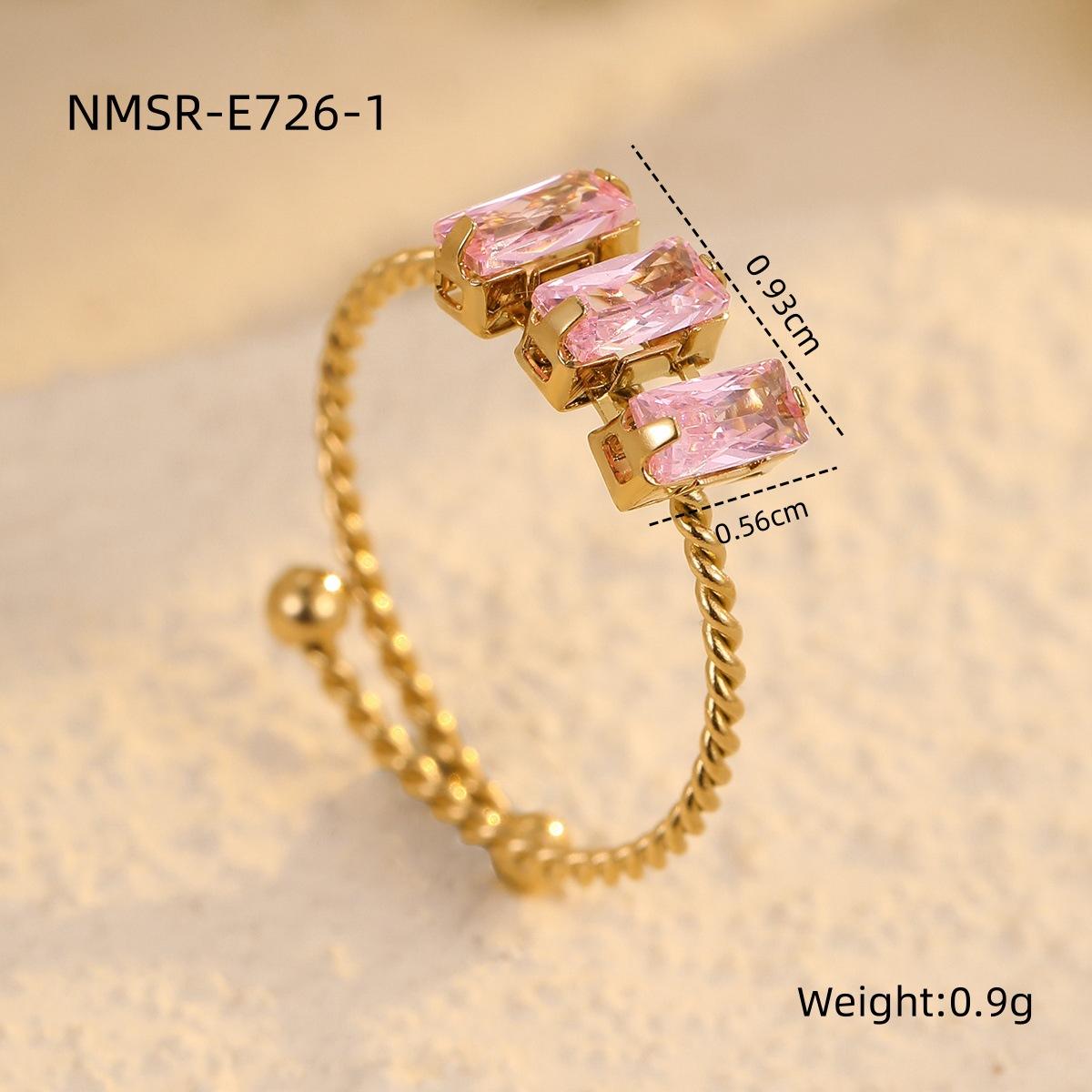 GEMCHIC Women s Square Zircon Stainless Steel Open Ring Geometric Fashion Jewelry for Daily Life and Party