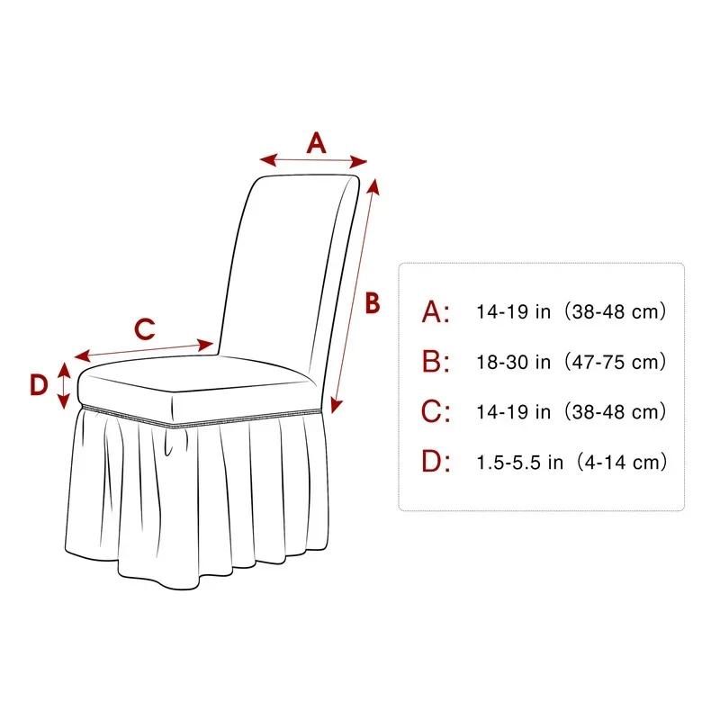 Floral Chair Cover for Dining Room Banquet Chair Slipcover Stretch Chair Cover with Skirt Elastic Wedding Decor
