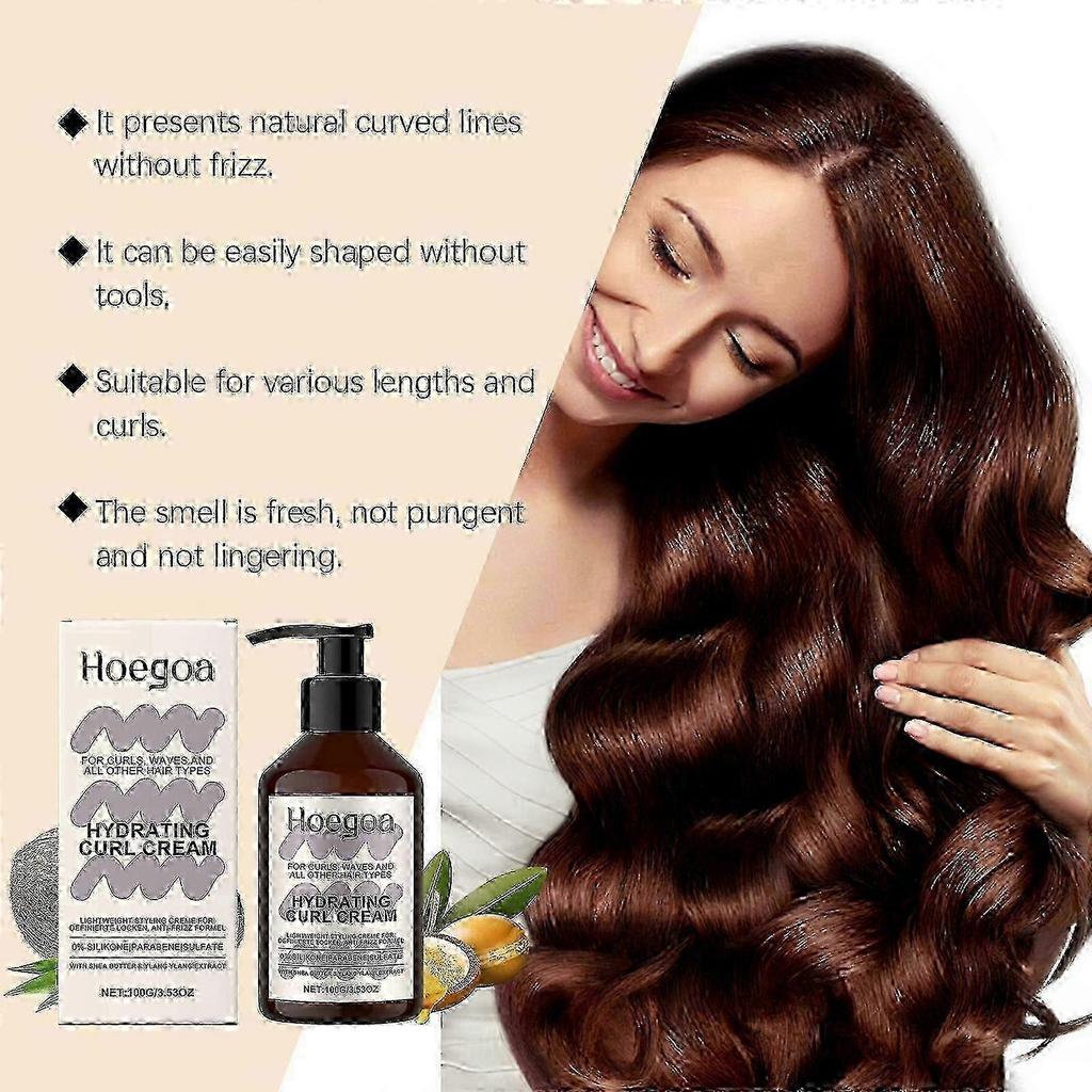 3X Curls Strong Hold Gel + Hydrating Curl Cream Set, Long-lasting Extra Strong Scrunch Gel for Defined Curls, Curl Cream for Smooth & Defined Curls