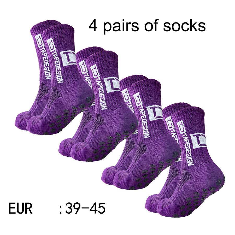 4 par nye TC midtrør limte fotballsokker for sportstrening og konkurranse, sklisikre og pustende sokker