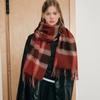 New American Style Plaid Warm Scarf for Women in Autumn and Winter Splicing Casual Scarf for Men Imitation Cashmere Versatile Shawl