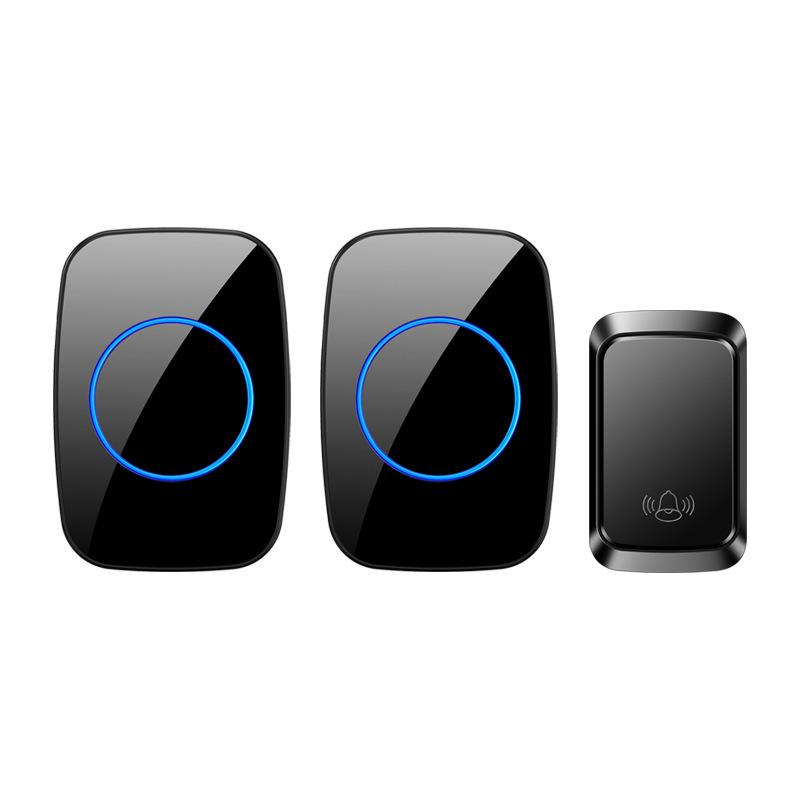 Wireless Smart Doorbell: Self-Powered, Ultra-Long Range, No Battery, Waterproof Remote Caller China Black