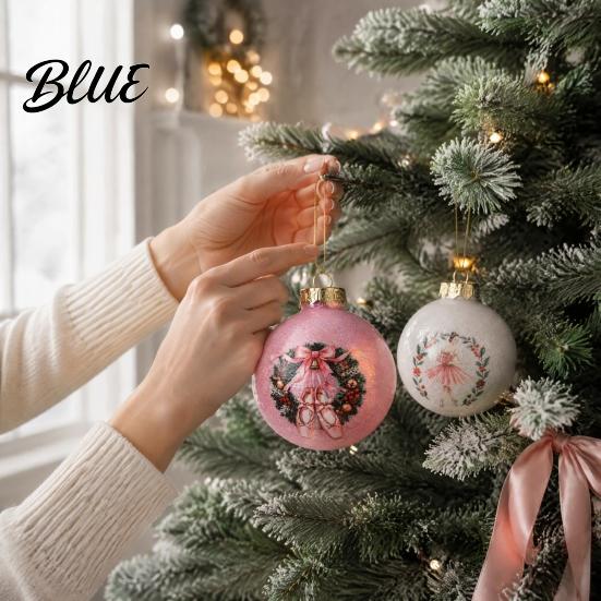 Ornament Gift Set for Christmas 12 Pcs Balls Ornaments Gym/Ballet Girl Hanging Decoration 3.15" Box of Ornaments Shatterproog Plastic Ball Xmas Tree