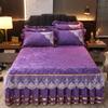 Winter Coral Fleece Luxury Bedspread King Queen Size Thicken Velvet Quilted Bed Skirt Zipper Removable Not Including Pillowcase