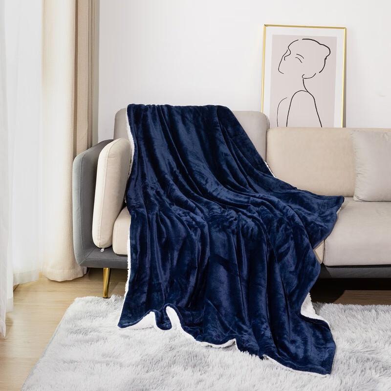 LISM Double-Layer Lamb Plush Flannel Blanket