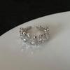 Women's Retro Water Drop Zircon Adjustable Geometric Ring - Irregular Open Fashion Index Finger Ring