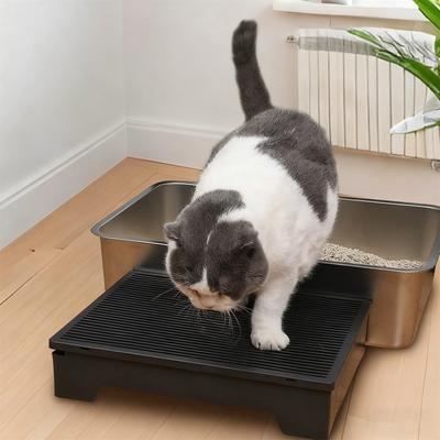 Adjustable Litter Mat/sand Control Table, Black.
