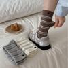Women's Fall Bump Stripe Button Preppy Breeze Micro Pressure Boneless Anti Paging Mid Barrel Stack Socks
