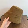 2025 New Corduroy Pleated Fisherman Hat Children's Autumn Retro Versatile Bucket Hat Plain Face Washbasin Hat