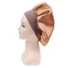 58Cm Solid Color Women Satin Bonnet Cap Night Sleep Hat Adjust Shower Caps