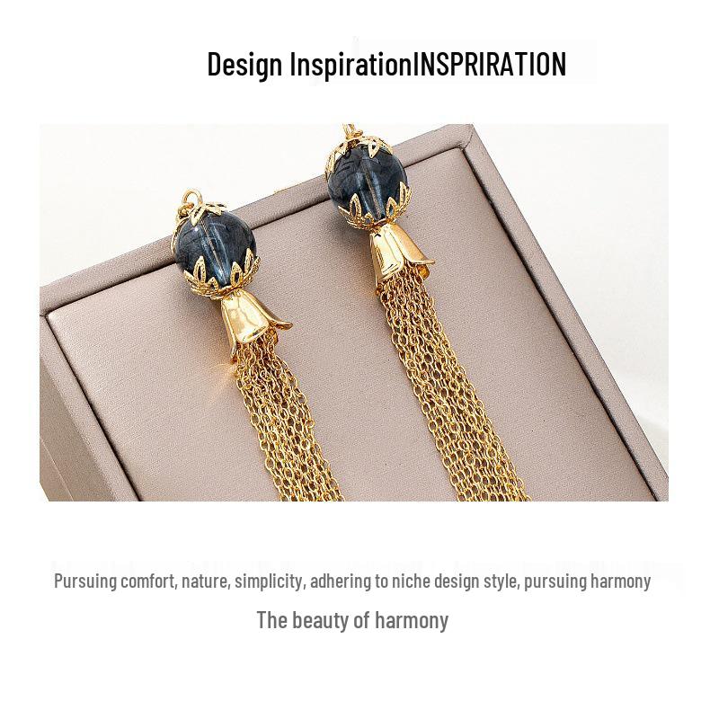 Elegant European Tassel Earrings for Women - Trendy, High-End Dangle Accessories for a Slimming, Stylish Look