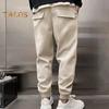 Men Pants Ankle-banded Side Pockets Drawstring Elastic Waist Loose Solid Color Gym Traning Jogging Sweatpants Long Trousersrk.