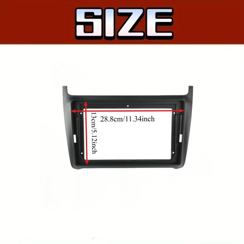2 DIN 9 inch Car Stereo Audio Fascia Frame For Volkswagen VW Polo 2011-2016 DVD Panel Bezel Frame Installation Trim Kit чёрный