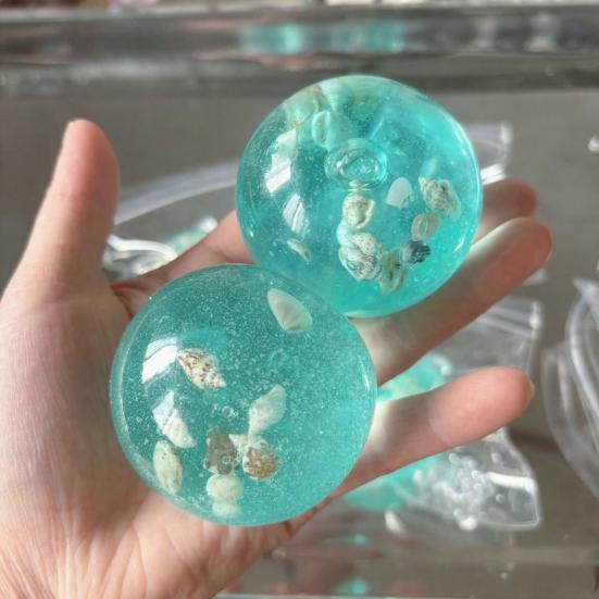 1/2Pcs Ocean Beach Stress Ball Anxiety Relief Clear Ball Squeeze Toy with Seashells Inside Office Workers Relaxation Sensory Ball