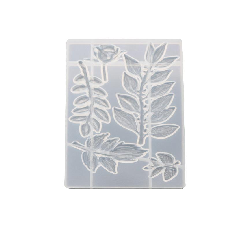 High Quality Silicone Mold Diy Crystal Glue Mold Rose Flower Leaf Mirror Handmade