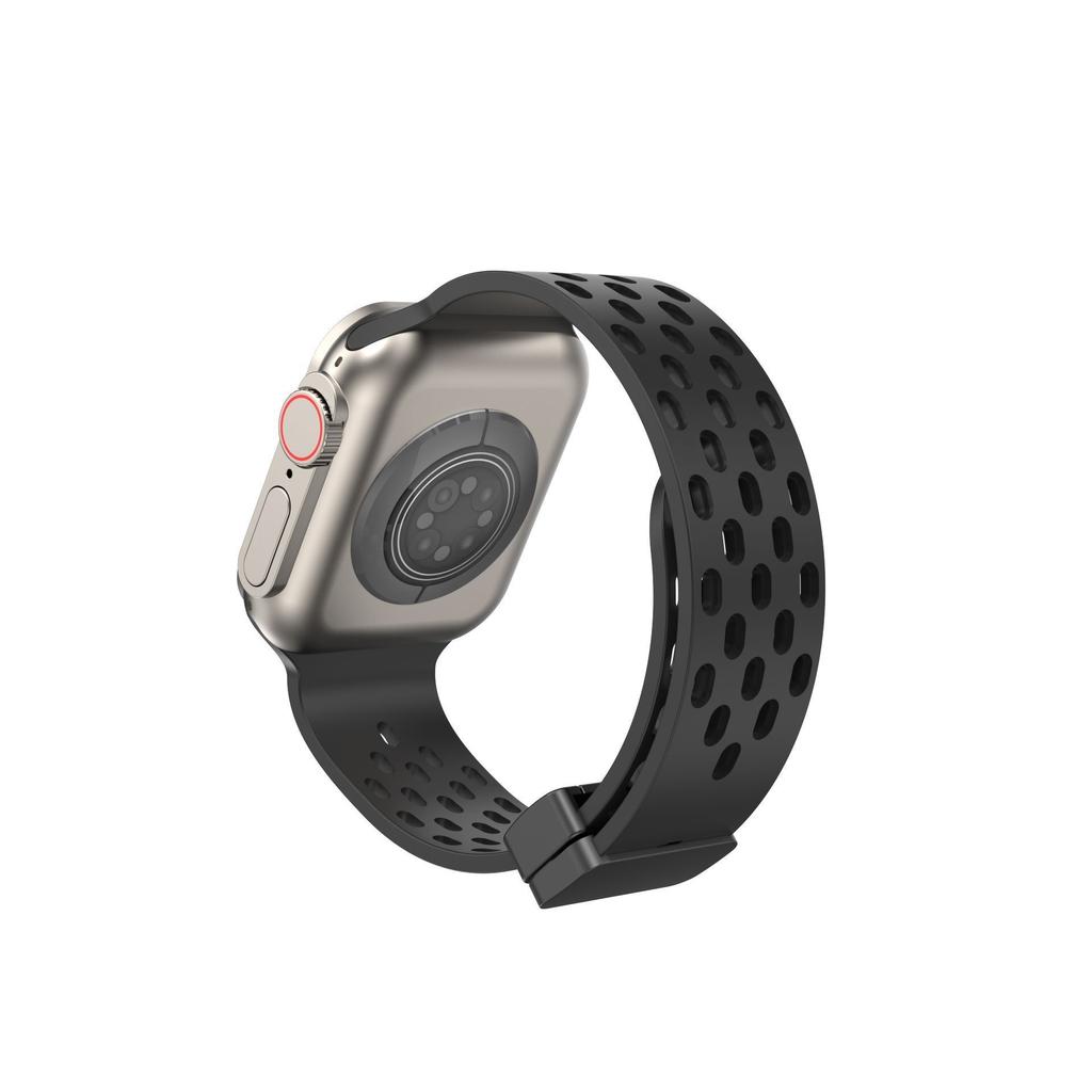 Silikon Uhrenarmband für Apple Watch- Atmungsaktive Magnetische Faltschließe Sport Uhrenarmband für iWatch Ultra/9/8/7/6/5/4/3/2/1/se/2022 49mm 45mm 44mm