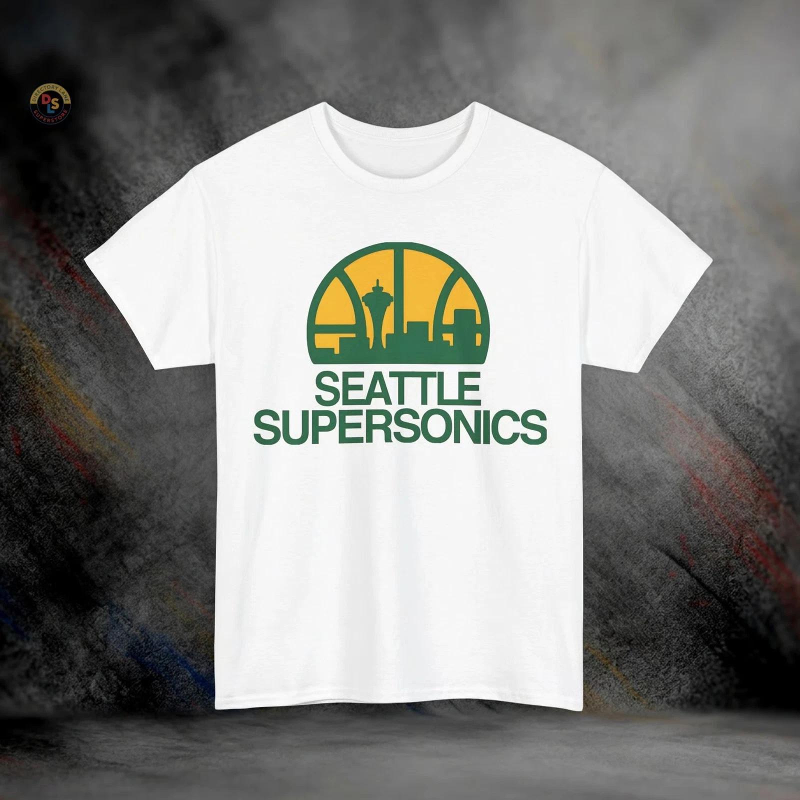 Seattle SuperSonics Defunct Retro Basketball T-Shirt | Heavy Cotton Tee L