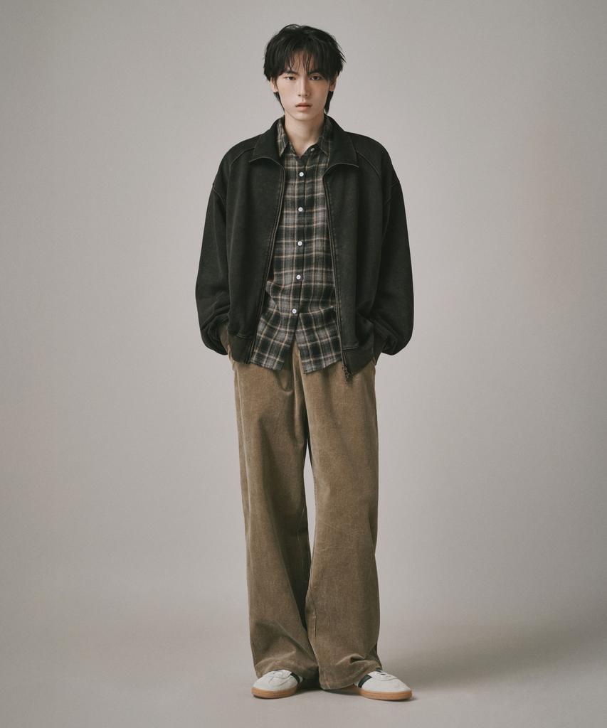 Beodeonteu Basic Wide Corduroy Elastic Pants [Timber]
