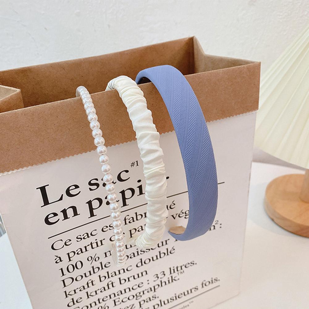 

Набор из 3 шт./набор Нежные милые повязки на голову Женские цветочные жемчужные обручи для волос Летние корейские резинки для волос Головной убор Повязка на голову Аксессуары для волос