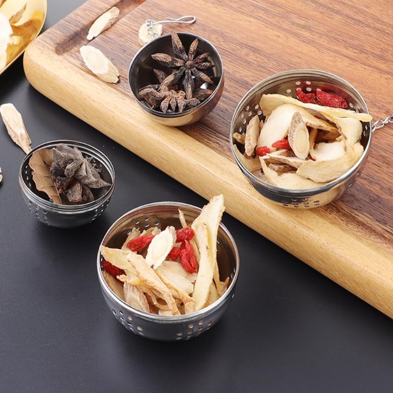 Stainless Steels Teas Infuser with Rope Chain Teapot Teas Filter Teas Leaves Spices Ball Strainer Loose Leaves Spices Strainer
