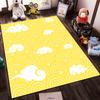 White Clouds on Yellow Wave Pattern Rug Non-slip rug suitable for living room and bedroom sofas