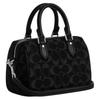 Coach Rowan Denim With Cow Leather Handbag Mini Women's Black CDQ37-SVBK