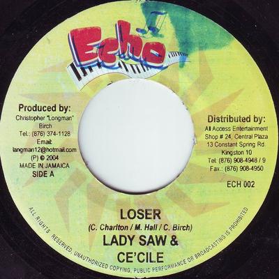 7inch Record LADY SAW & CE'CILE / NICKY B - Loser / Stop My Flow ECH002 Echo 2004 Jamaica Reggae, Ska & Dub Used