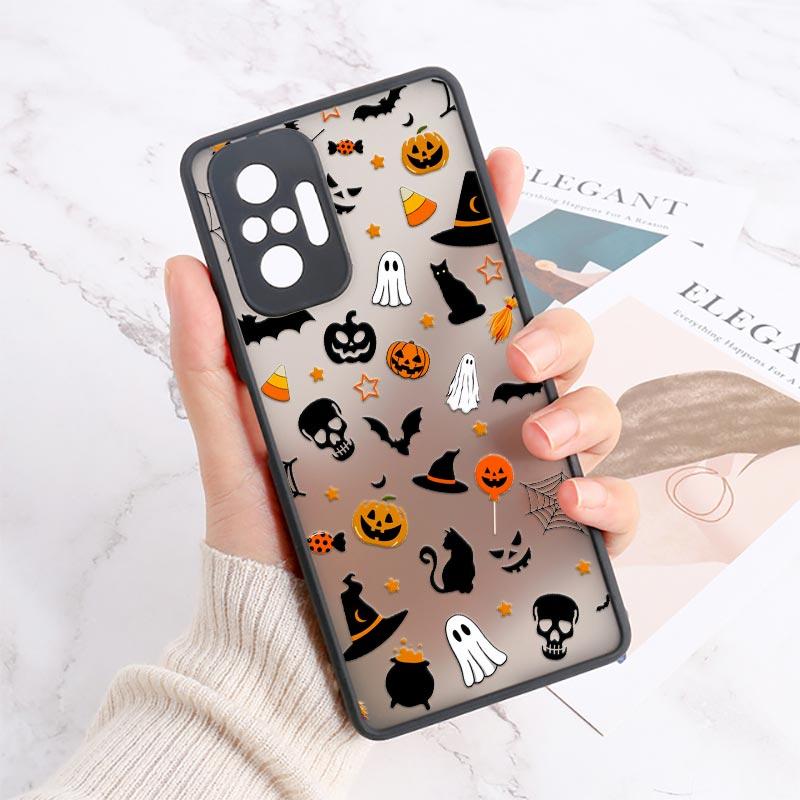 Halloween Scary Ghost Phone Case For Xiaomi Redmi 10C 9T 9A 9C Note 8 9 10 11 12 Pro Plus 5G 9S 12S 8Pro Funda Matte Clear Cover