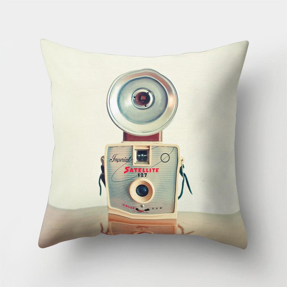 Polyester Creative Home Camera Pillow Case Car Cushion Office Pillow