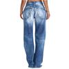 Women's High Waist Straight Loose Lace Stretch Lightweight Fashion Jeans