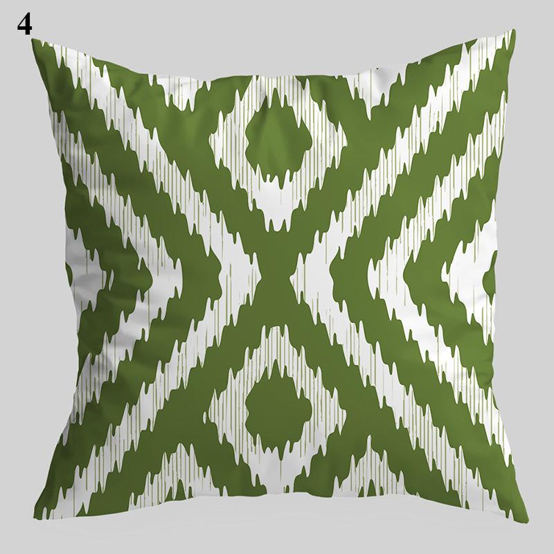Nordic Style Throw Pillowcase Dark Green  Geometric Leaf  Sofa Car Decoration Cushion Cover Home Decor