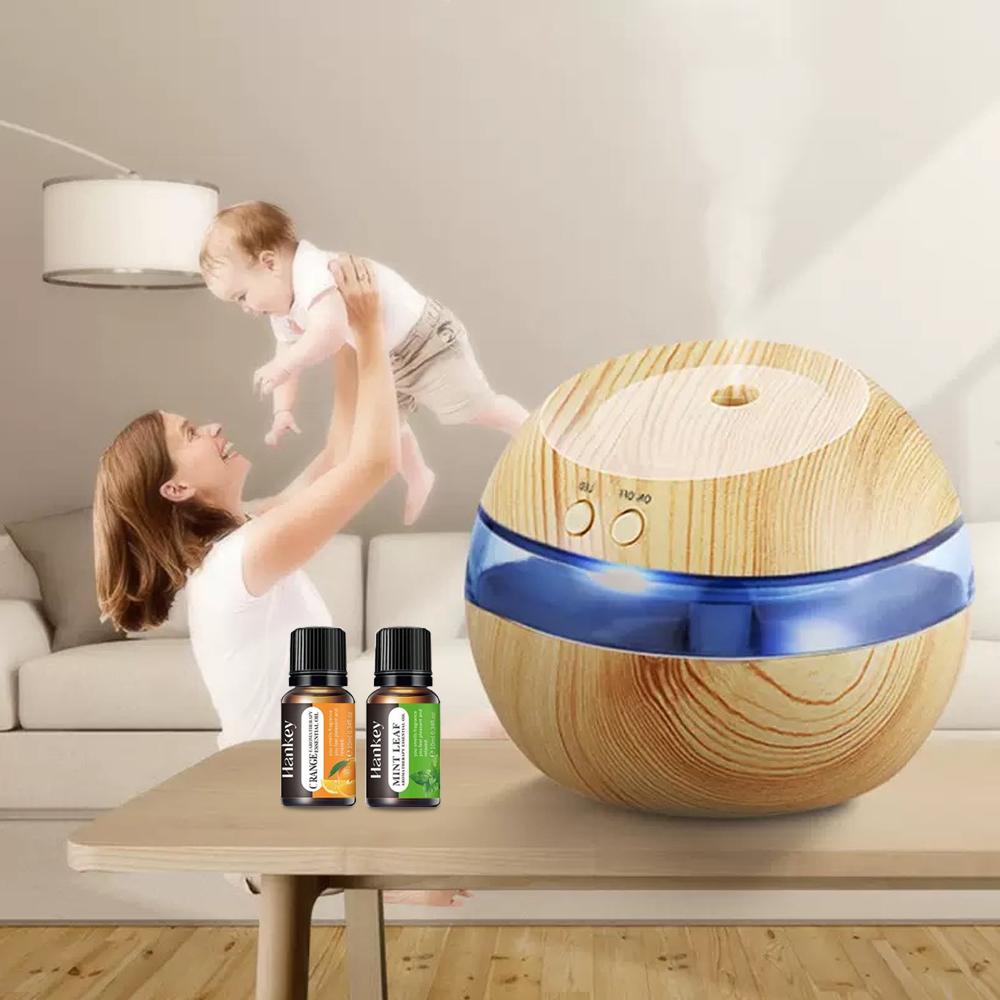 Wood Grain Humidifier, Aromatherapy Diffuser, Night Light, Touch Control, 300ml, Home Comfort