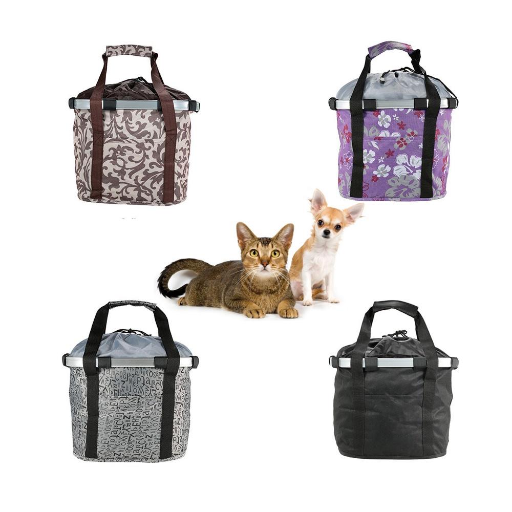 Bicycle Bike Detachable Cycle Front Canvas Basket Carrier Bag Pet Carrier Aluminum Alloy Frame Detachable Basket