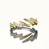 Huitan Fashion Women Lighting Opening Ring Inlaid Bright Cubic Zirconia Elegant Party Daily Accessories Versatile Lady Jewelry