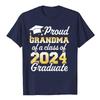 Proud Mom of A Class of 2024 Graduate Mother Senior Family T-Shirt Funny Dad Aunt Uncle Grandma Grandpa Sister Brother Tee Tops