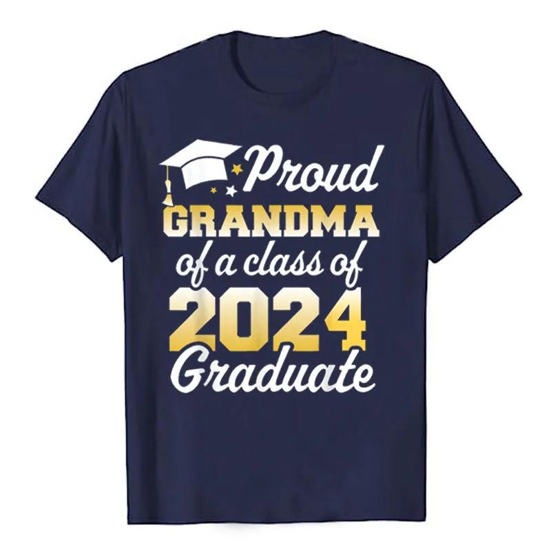 Proud Mom of A Class of 2024 Graduate Mother Senior Family T-Shirt Funny Dad Aunt Uncle Grandma Grandpa Sister Brother Tee Tops